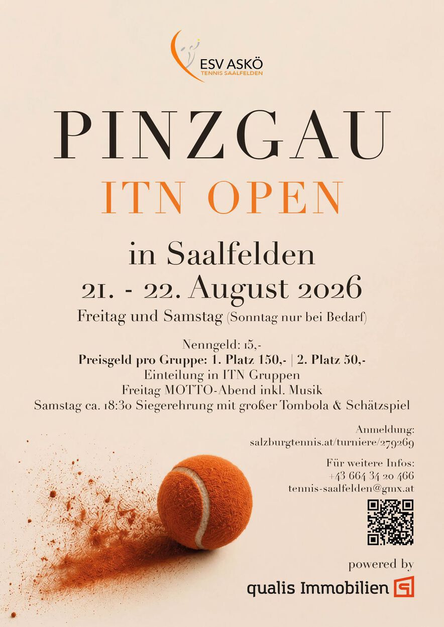 Jetzt anmelden: Pinzgau ITN Open in Saalfelden